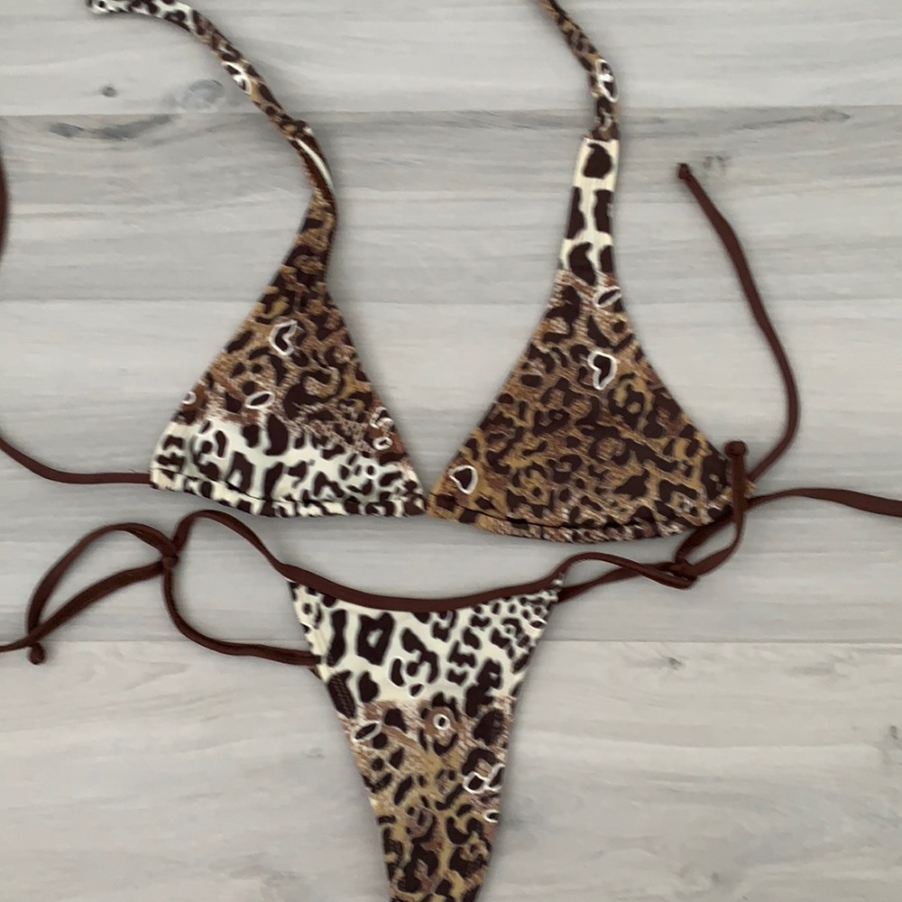 Animal Print Swimming Suit Thong